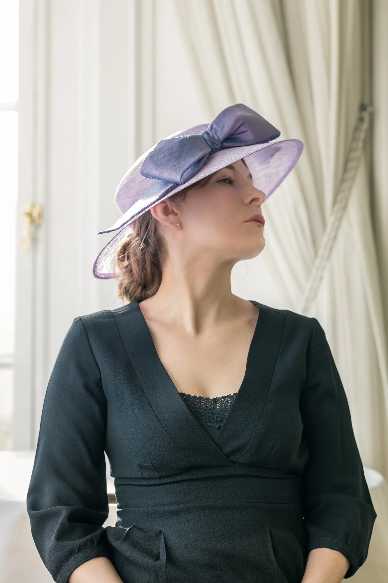 Lavender Picture Brim with Bow