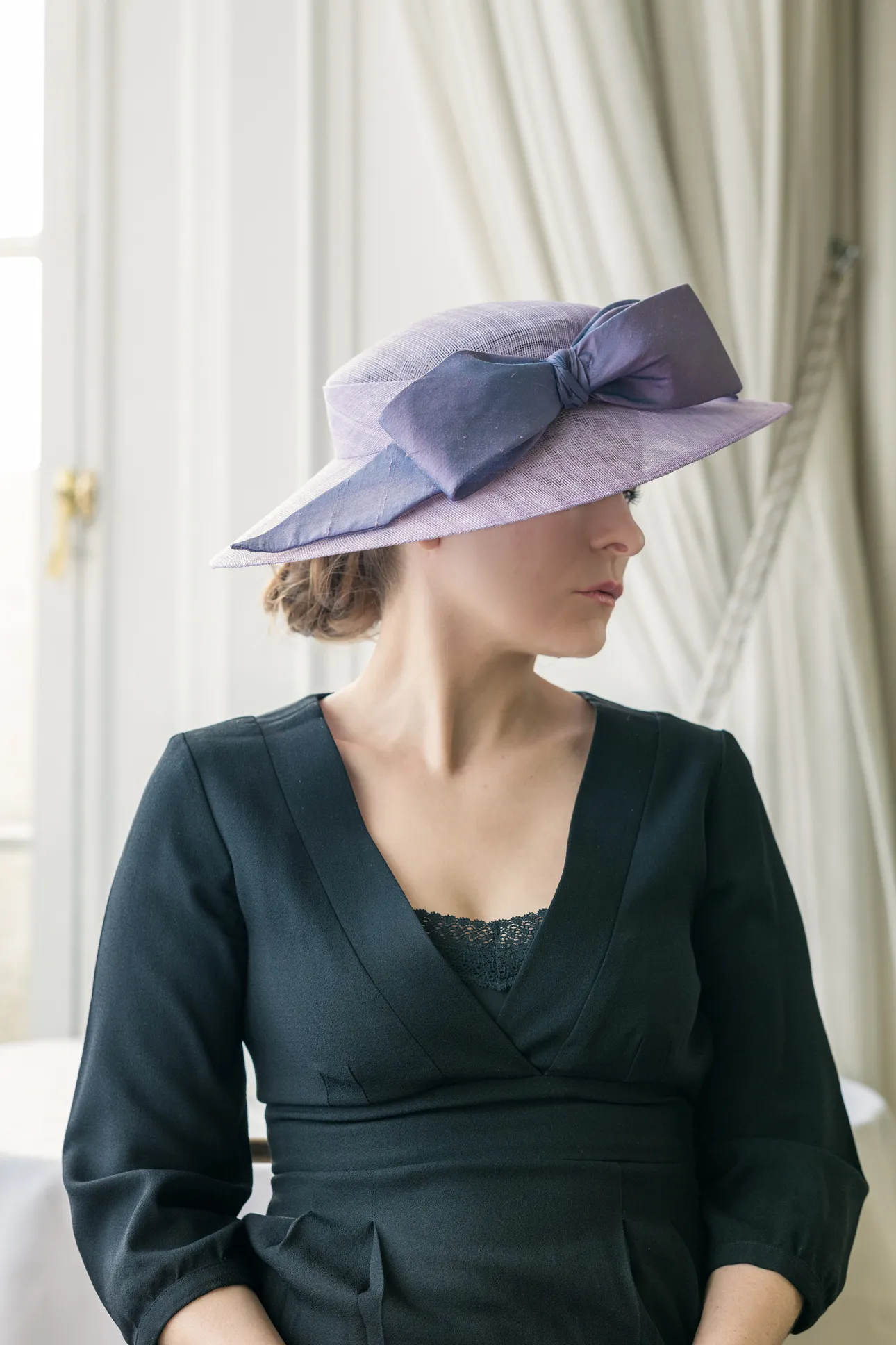 Lavender Picture Brim with Bow